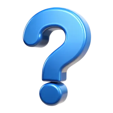 a blue question sign on a white background