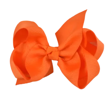 a large orange bow on a white background