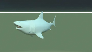 a shark with its mouth open in the water