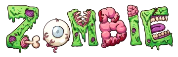 a zombie font that says zombie