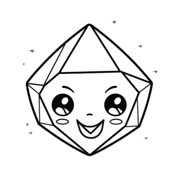 a black and white drawing of a smiling face