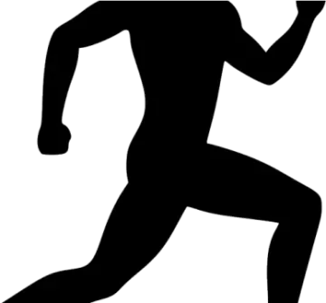 a silhouette of a man running