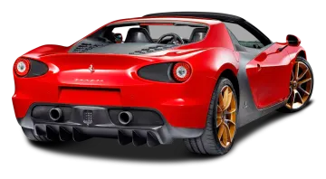 a red sports car on a white background