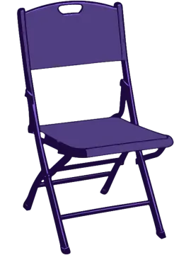 a purple folding chair
