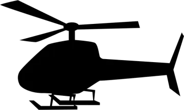 a black and white silhouette of a helicopter