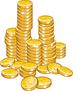a pile of gold coins