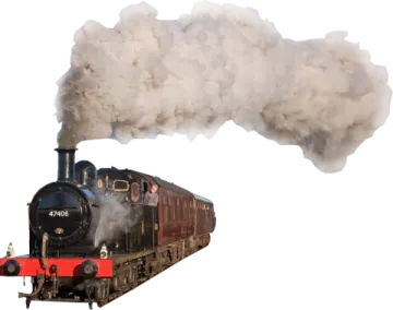 a train with smoke coming out of it