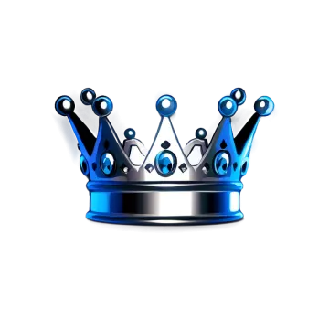 a blue crown on a white background