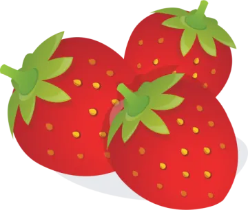 two red strawberries clipart