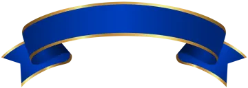 a blue and gold ribbon