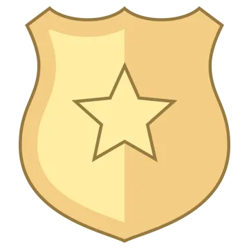 a police badge with a star