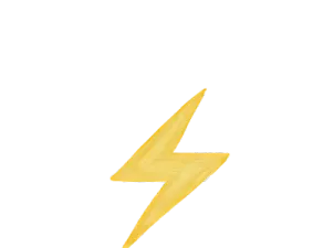 a drawing of a lightning on a white background