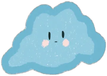a blue cloud with a smiley face on it