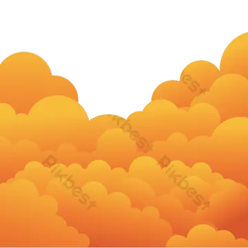 an orange cloud with a white background