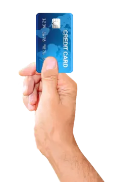a hand holding a credit card