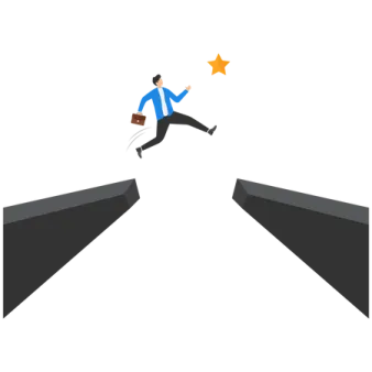 a man jumping over the edge of a cliff