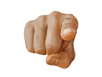 a close up of a fist on a white background