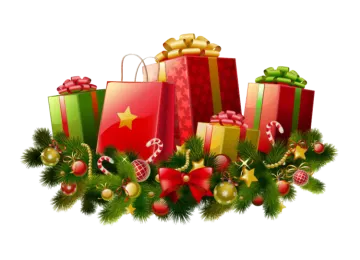 a pile of christmas presents