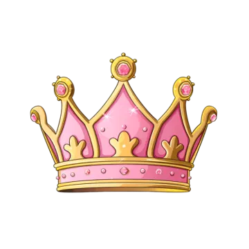 a pink crown on a white background