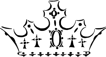 a black and white drawing of a crown