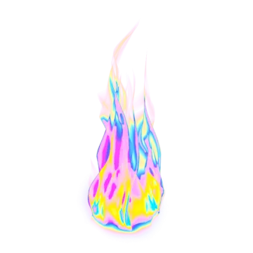 a colorful fire on a white background