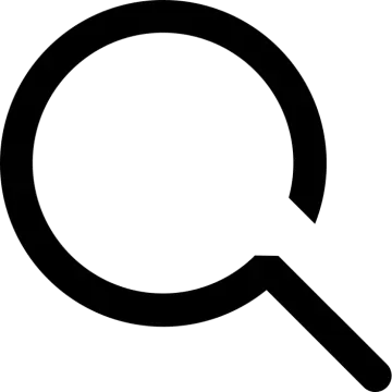 a black and white mag glass icon