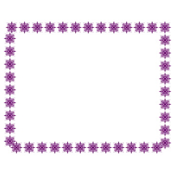a purple frame with snowflakes on it
