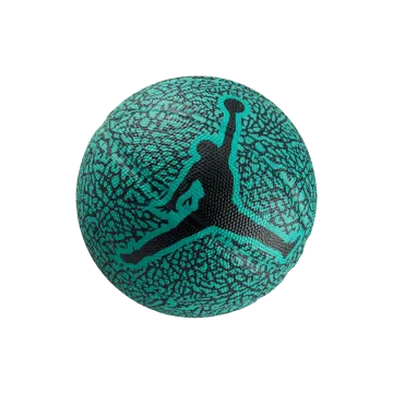 a green and black basketball ball on a white background