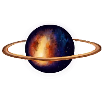 a planet with a ring around it