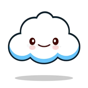 a cute cloud with smiling face on white background royalty illustration