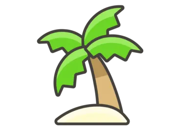 a palm tree on an island
