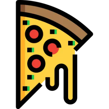 a slice of pizza on a white background