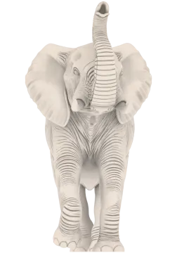a statue of an elephant on a white background