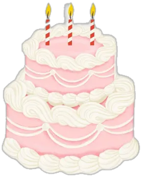 a birthday cake with three candles on top