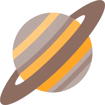 a saturn icon with a white background