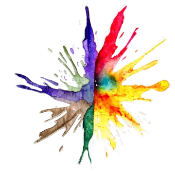 a picture of two hands painted in different colors