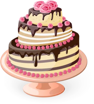 a cake with chocolate and pink flowers on top