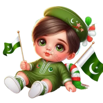 a little girl with pakistan's flag