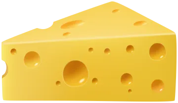 a piece of cheese on a white background