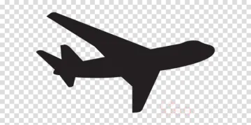 a black and white silhouette of an airplane