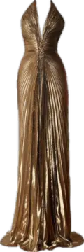 a gold dress on a white background
