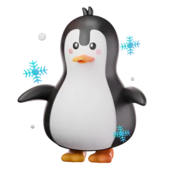 a penguin is standing in the snow