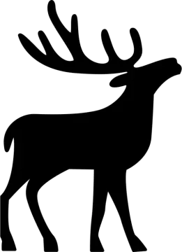 a deer silhouetted on a white background