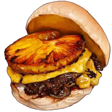 a hamburger with meat and cheese on it