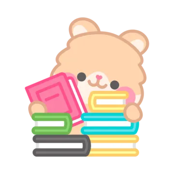 a teddy bear sitting on top of books