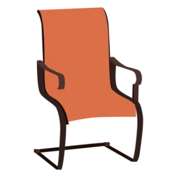 an orange chair on a white background
