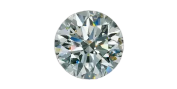 a round cut diamond on white background