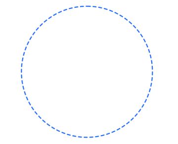 a circle with a dotted line in the middle
