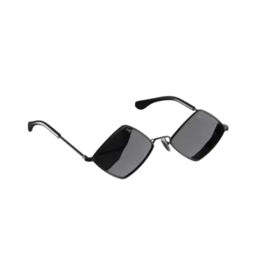 a pair of black sunglasses on a white background