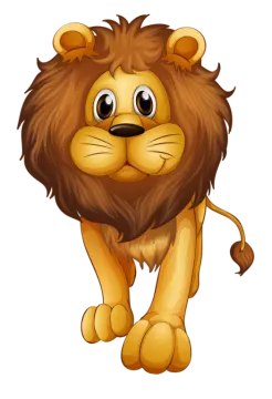 a cartoon lion walking